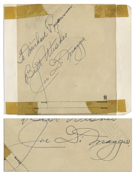 Joe DiMaggio Signature